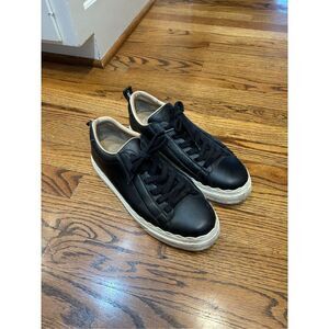 Chloe Lauren Black Leather low Top Sneaker size 40